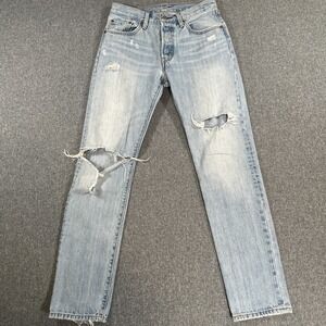 Levis 501 Distressed Jeans Mens 29x30 Light Wash Grunge Straight Denim